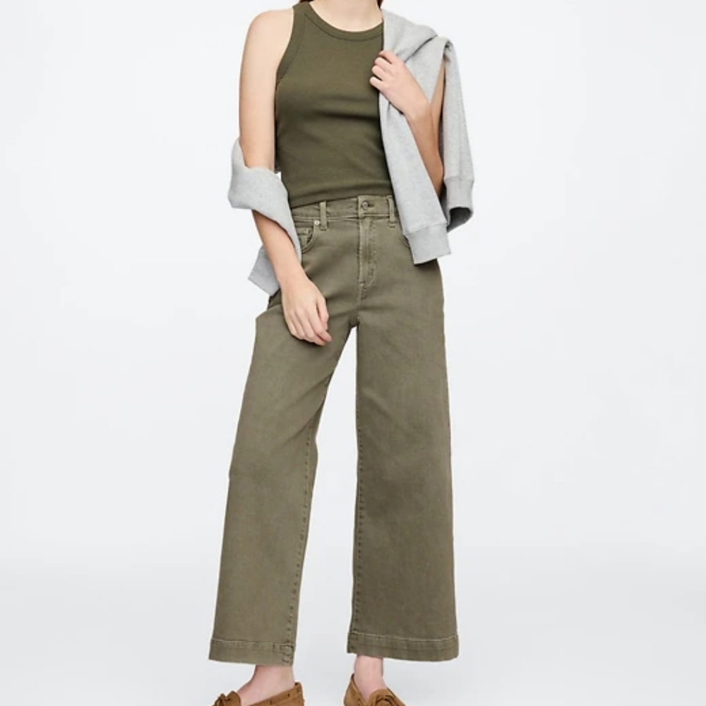 NWG GAP Factory High Rise Wide-Leg Crop Jeans 8/29